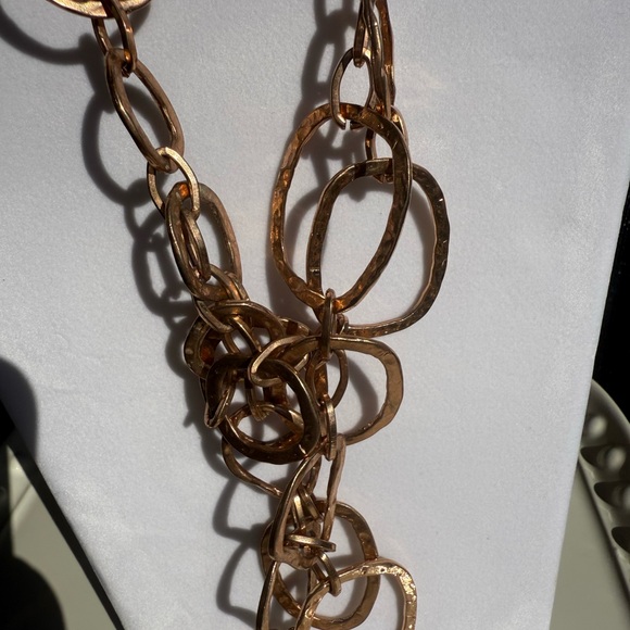 Diana Broussard Necklace Circa 2008, Metal Rose Gold Plated Large Links Designer - Picture 11 of 13